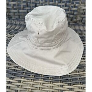Helen Kaminski Wide Brim Cotton Sun Hat Adjustable One Size Taupe